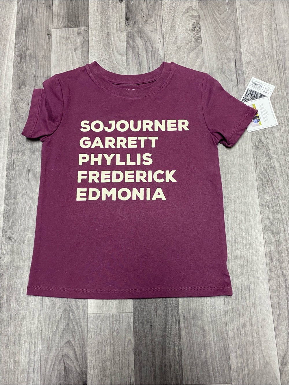 Target Maroon Short-Sleeve Tee with Cream Name Print